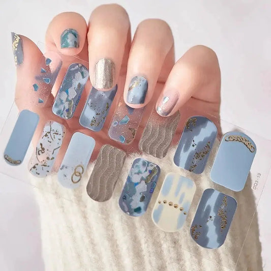 Full Cover Nail Stickers Fashion Nail Polish Nail Decoration Sparkling Glitter Self Adhesive Manicure Designer Nail Art Sticker from PriceLows™
