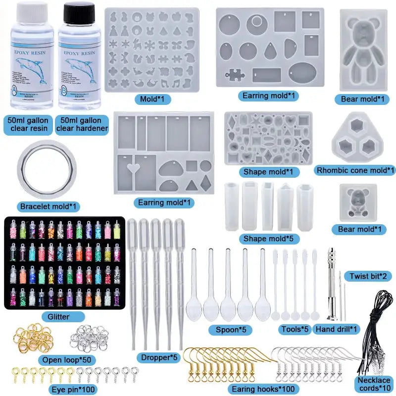 Epoxy Resin Silicone Mold Jewelry Making Starter Kit