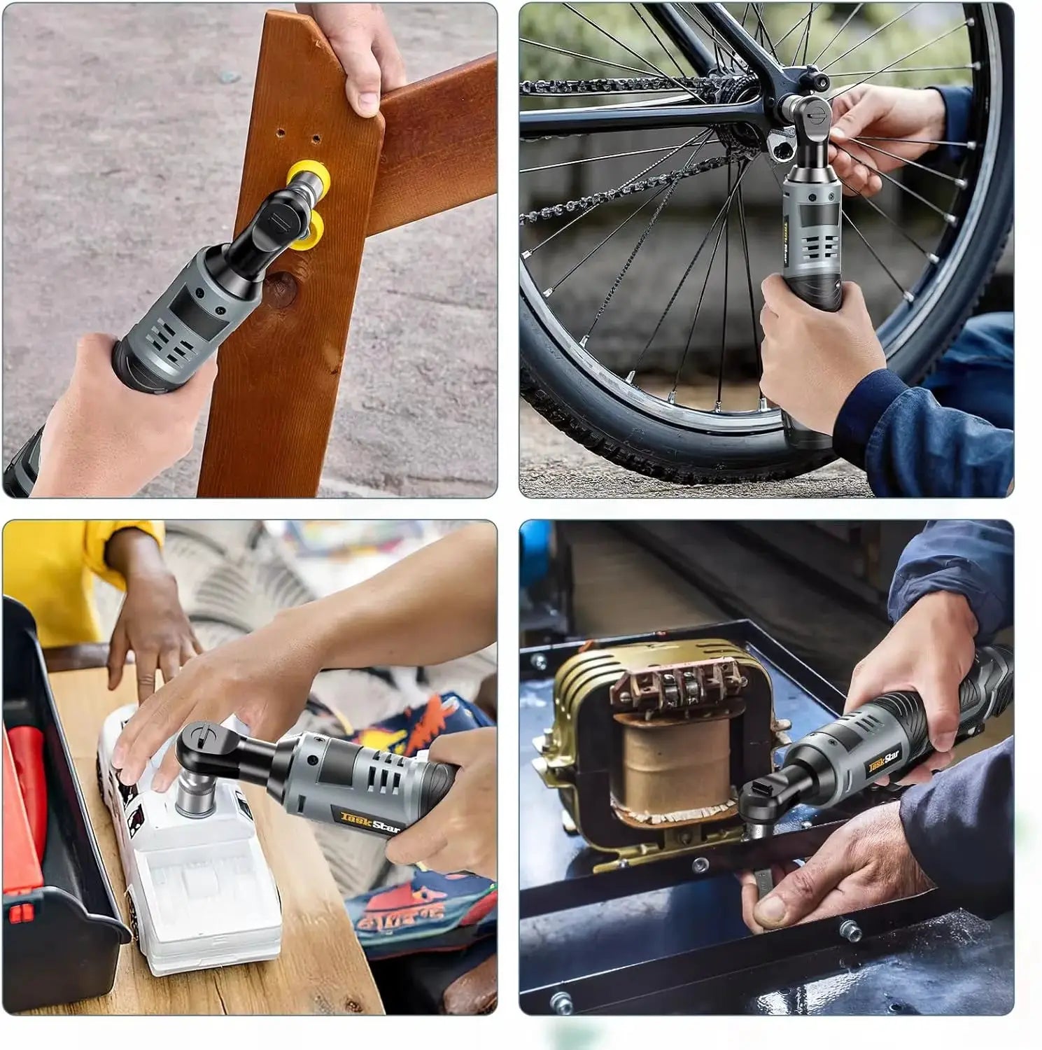 TaskStar Electric Ratchet Wrench 200RPM Variable Speed Trigger 40Nm Cordless Ratchet Wrench Kit 12V 2*2.0 Ah Batteries Powered from PriceLows™