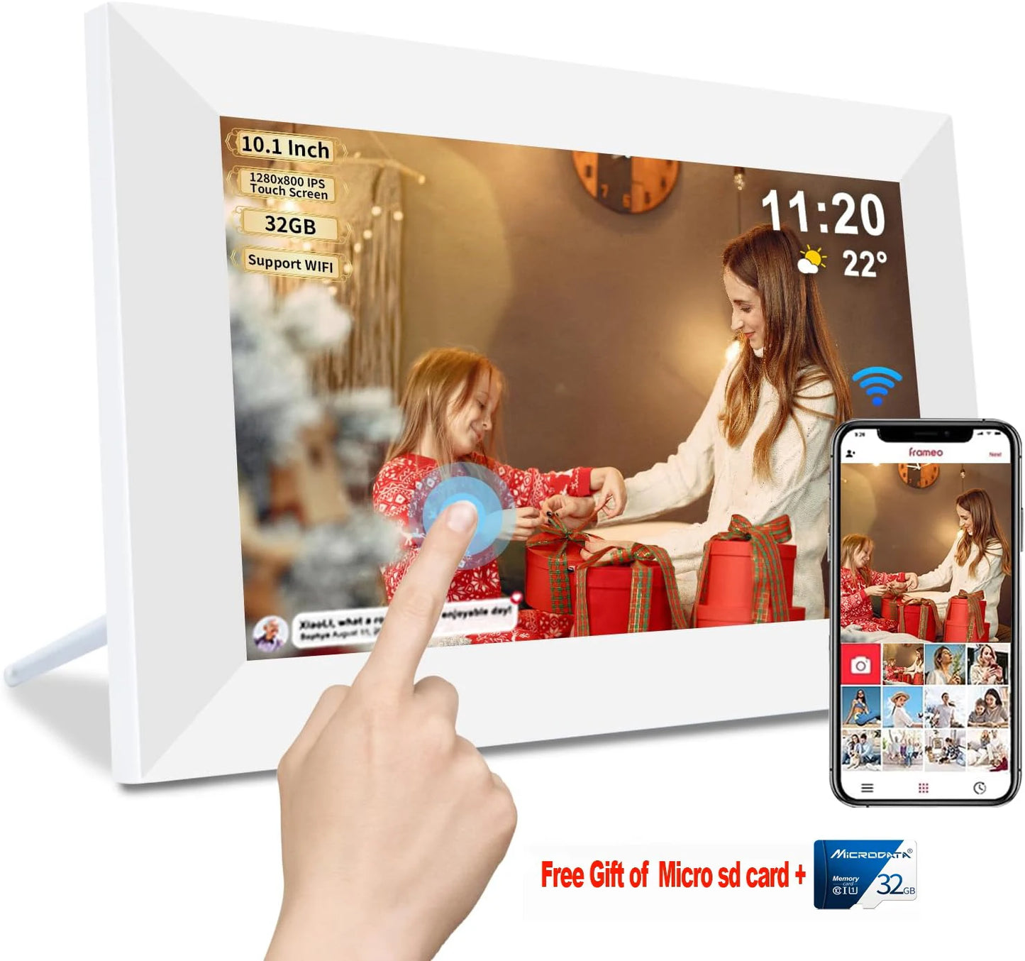 Digital Photo Frame | 10.1 Inch IPS Touch Screen | 64 GB Built In Memory