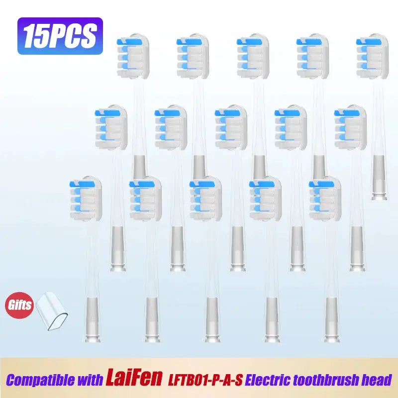 15pcs Brush Head Compatible with LaiFen LFTB01-P-A-S Sonic Electric Toothbrush Vacuum Packaging from PriceLows™