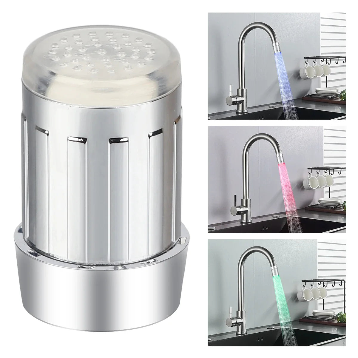 LED Faucet Aerator | Temperature Sensitive | 7 Color Change | Universal Fit