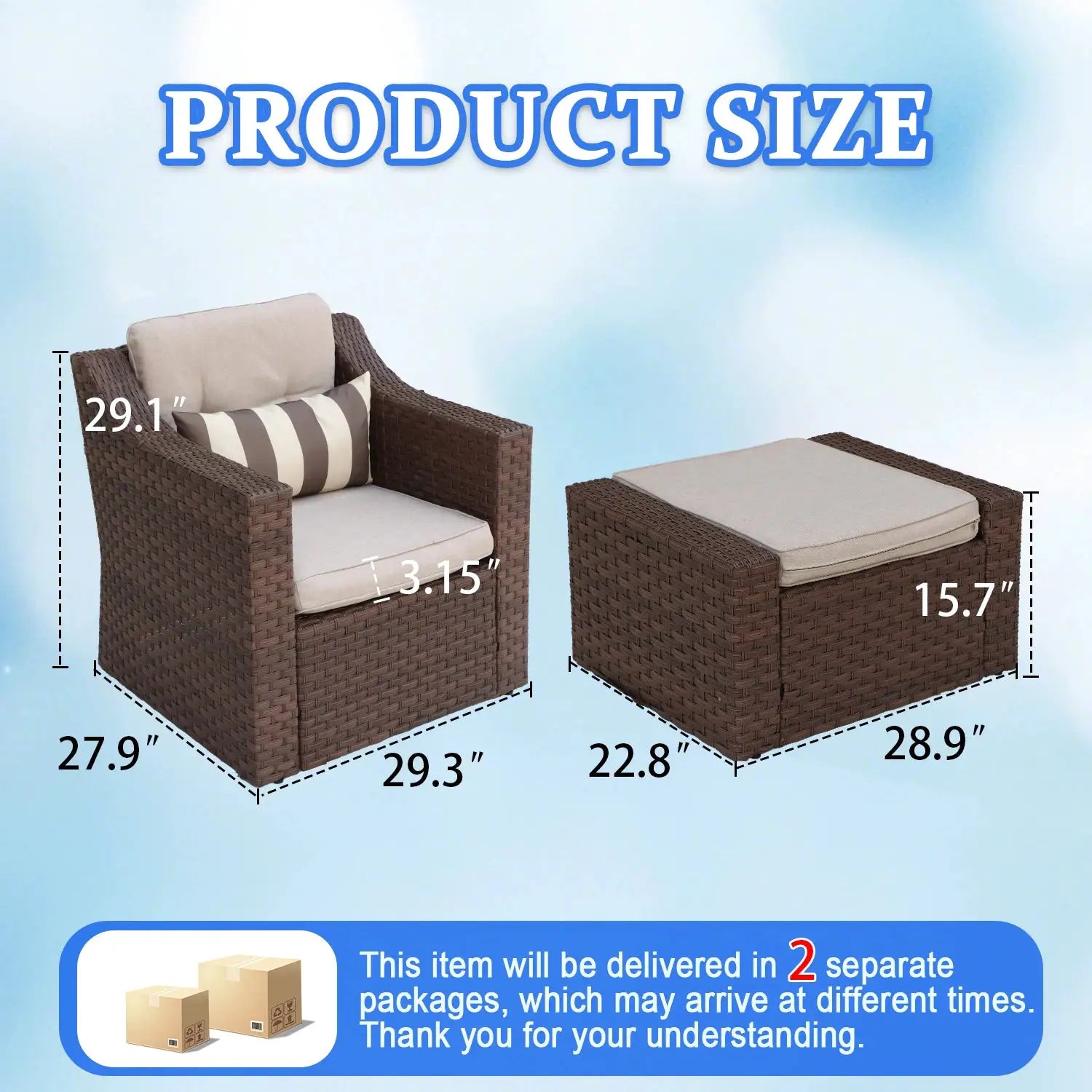 4-Piece Outdoor Patio Furniture Set, All-Weather Wicker Rattan Sectional Conversation Chairs with Cushions & 2 Ottomans, Weather Resistant for Backyard, Poolside, Porch – Patio Furniture Set, Outdoor Furniture, Patio Furnit from PriceLows™