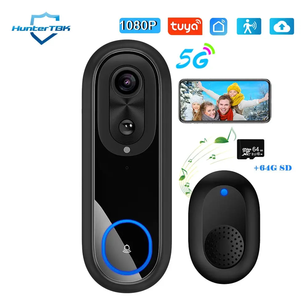 Smart Video Doorbell | 1080P WiFi Camera | Two Way Audio | 7000mAh Battery