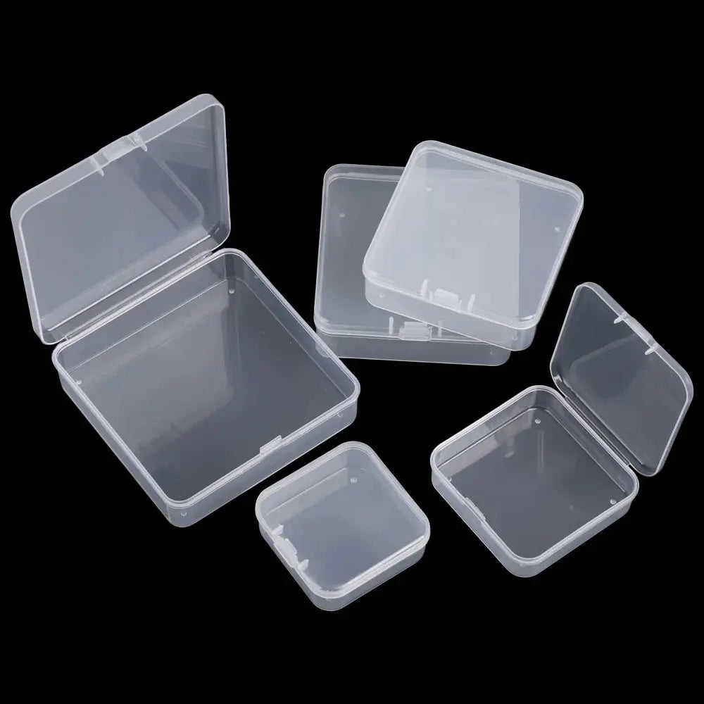 1PC Square/Round Transparent Plastic Storage Box Small Case Beads Earrings Jewelry Container Hardware Organizer Pill Chip Box from PriceLows™