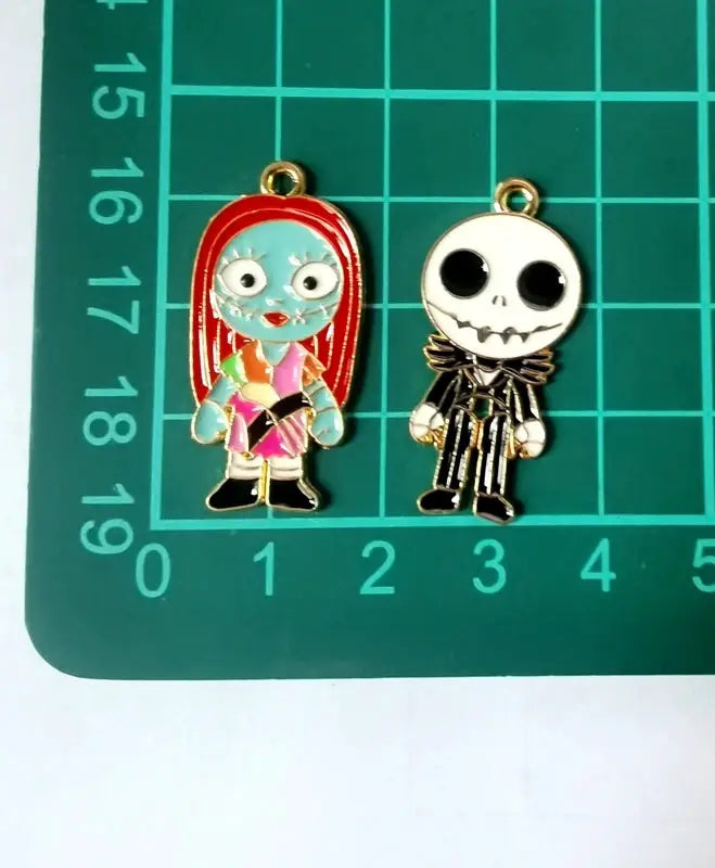 Halloween Pendant Charms | Metal Design | Cartoon Pattern | 10 Piece Set