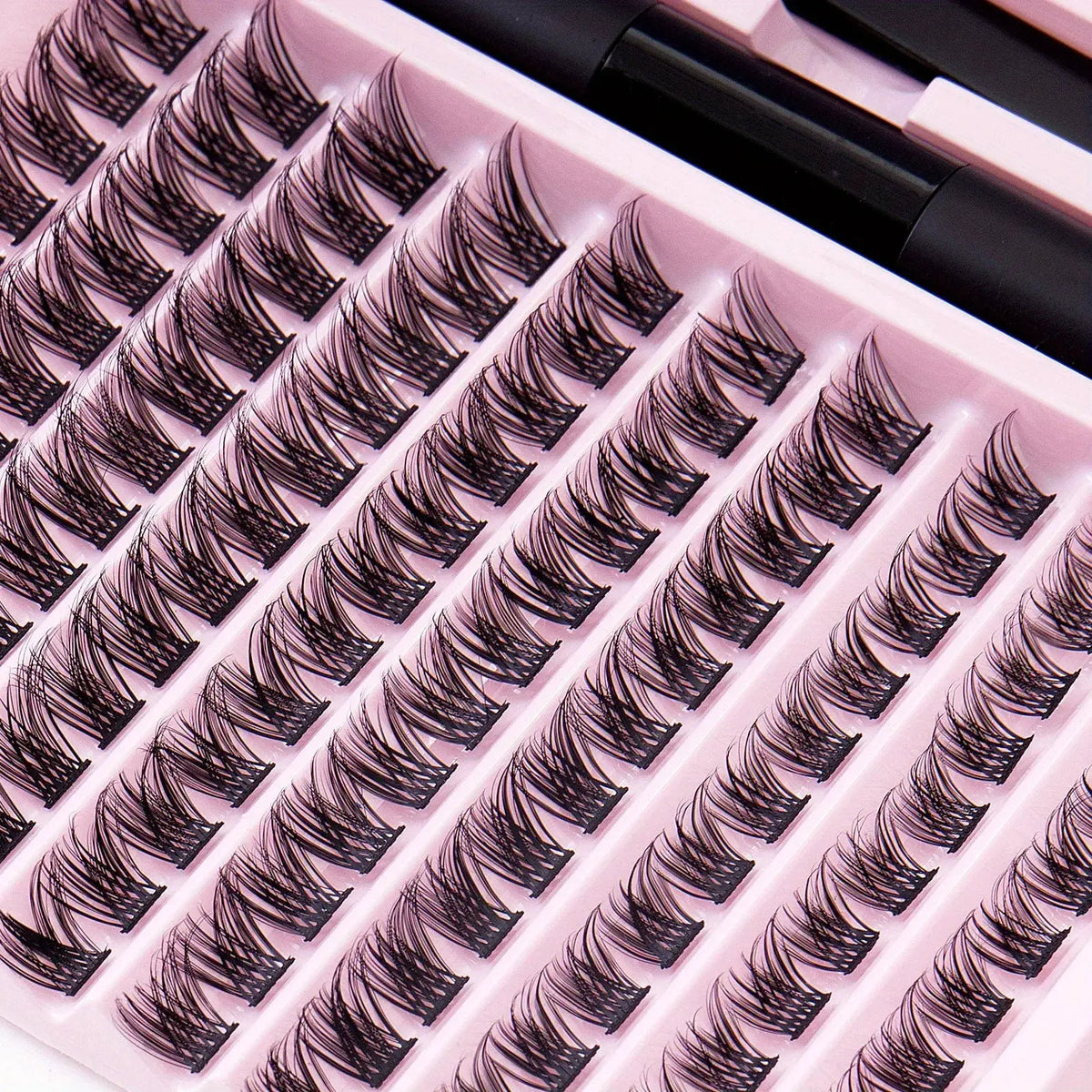 Lash Extension Kit | Waterproof Bond | Synthetic Thick Clusters | 1Cm Length