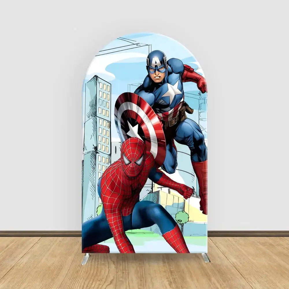 Party Backdrop | Marvel Avengers Theme | Arch Backdrop Cover | Custom Name