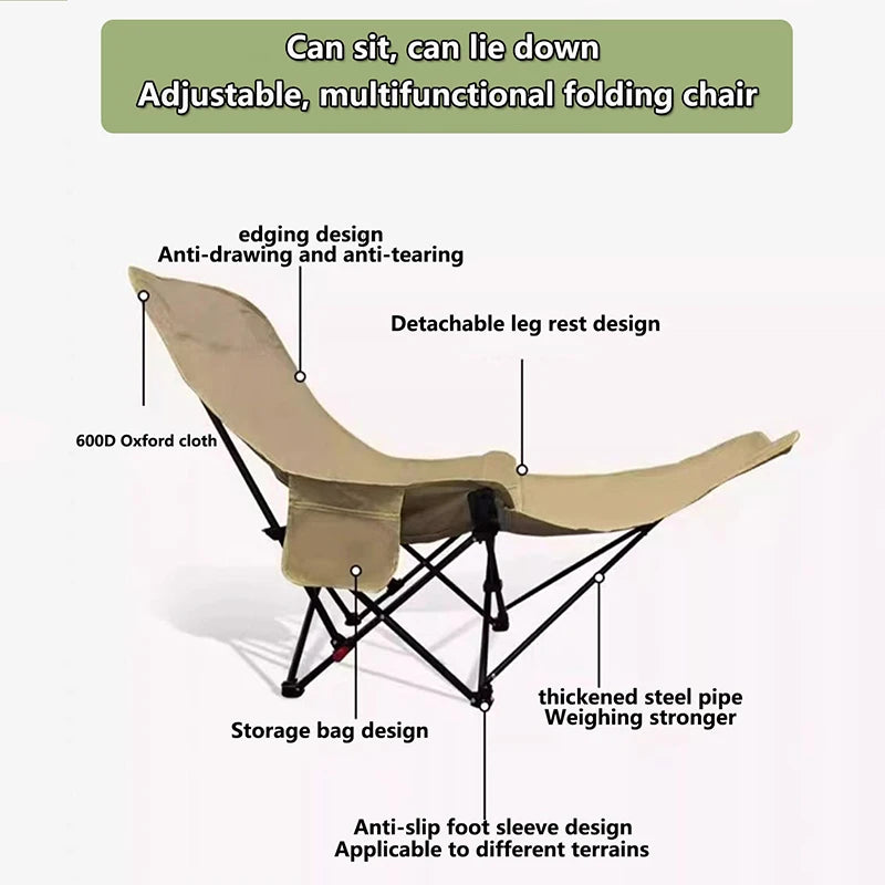 Camping Chair | Four Position Adjustable | Metal Frame | One Size