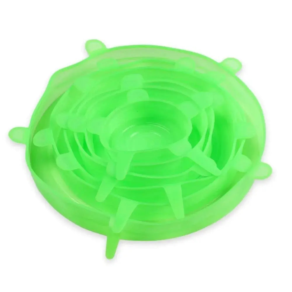 Square Silicone Lids | 6 Piece Set | Elastic Stretch | Multi Bowl Sizes