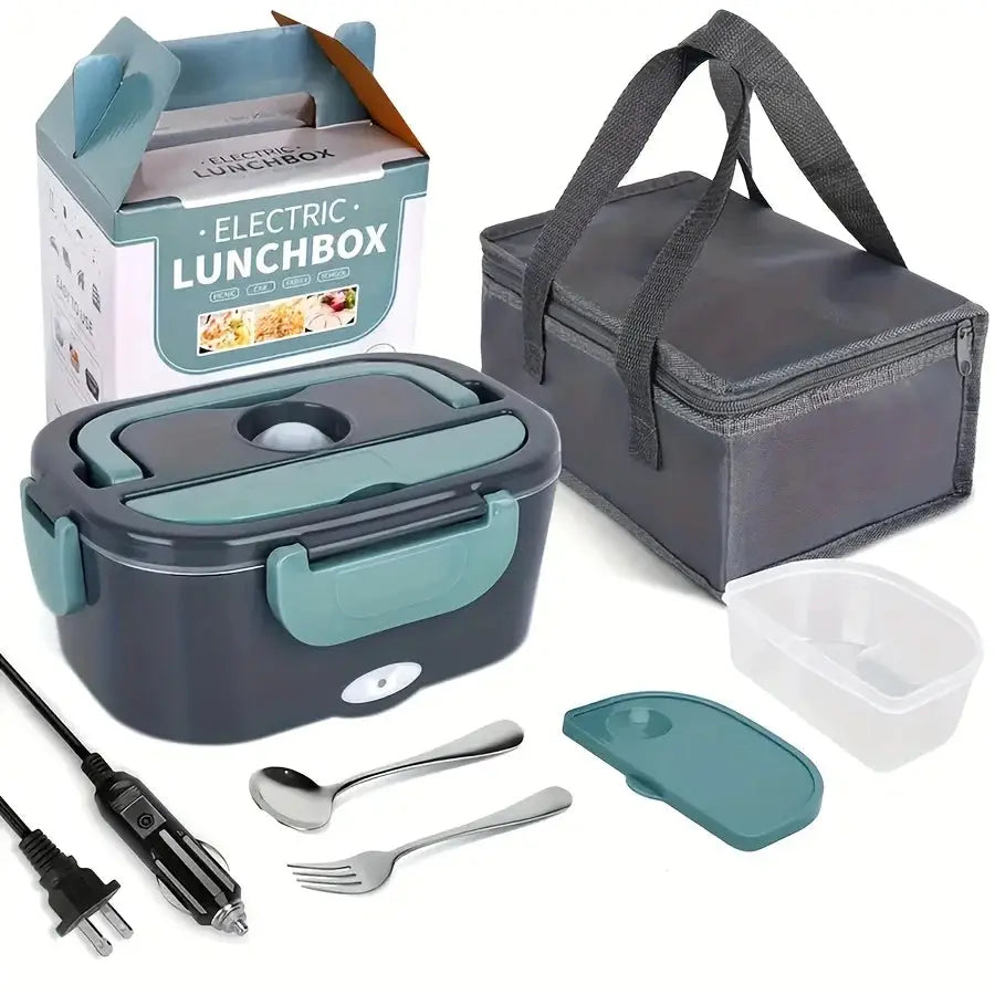 New US Standard Electric Lunch Box Double Compartment Portable Food Heater 110V-240V 12V 24V for Home Car Camping from PriceLows™
