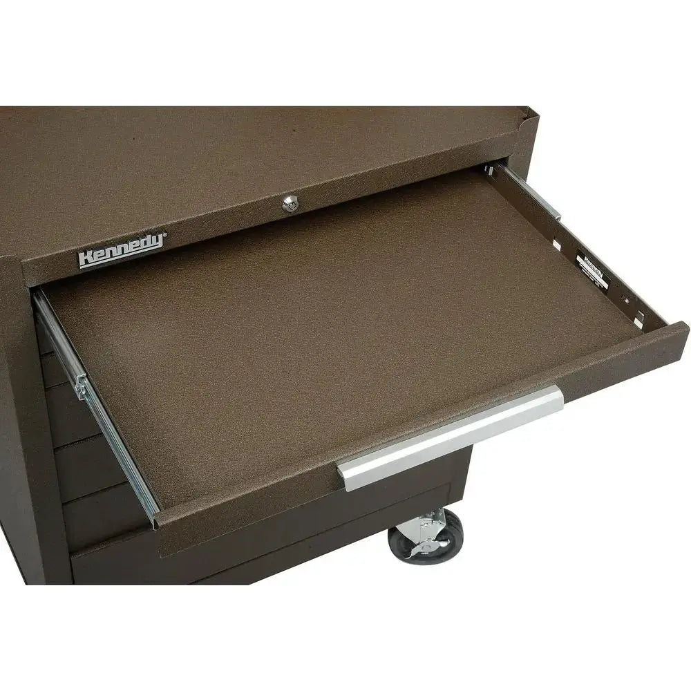 7-Drawer Roller Tool Cabinet with Chest, Brown Wrinkle Finish, Wheels & Ball-Bearing Slides from PriceLows™