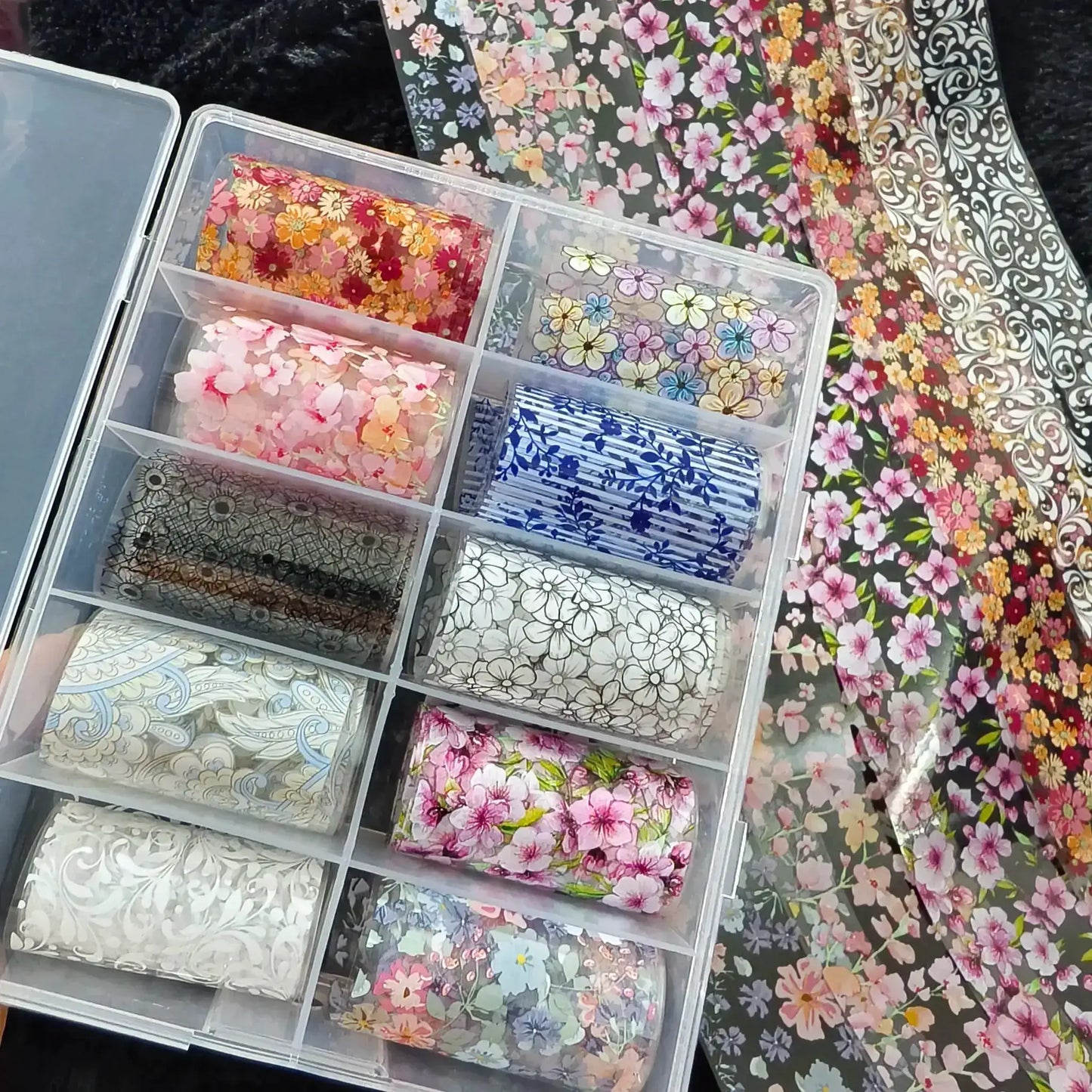 10Rolls Halloween Flower Plaid Angel Marble Bow Nail Foils Transfer Paper Nail Art Stickers Decal Nails Decoration from PriceLows™