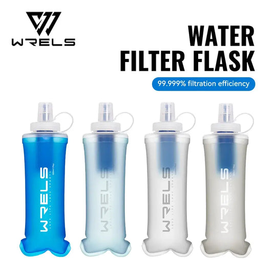 WRELS Water Filter Bottle Collapsible Soft Water Bottle With Filter Squeeze Dual Filtered Water Bottle Outdoor from PriceLows™