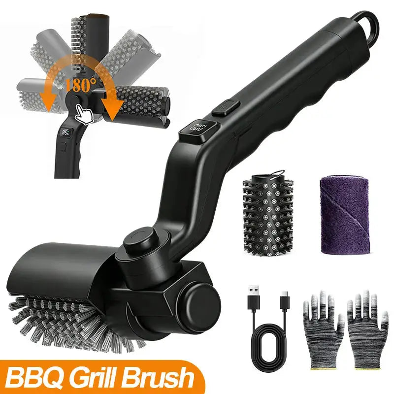 Electric BBQ Grill Brush | 3 Speed Settings | 180 Degree Adjustable Head