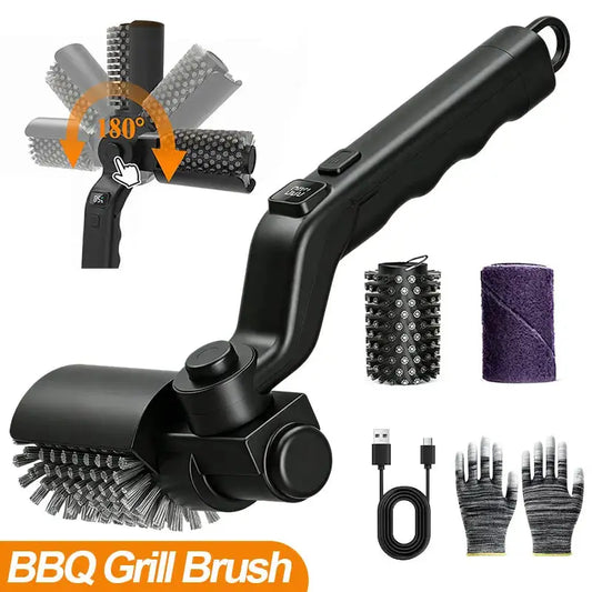 Electric BBQ Grill Brush | 3 Speed Settings | 180 Degree Adjustable Head