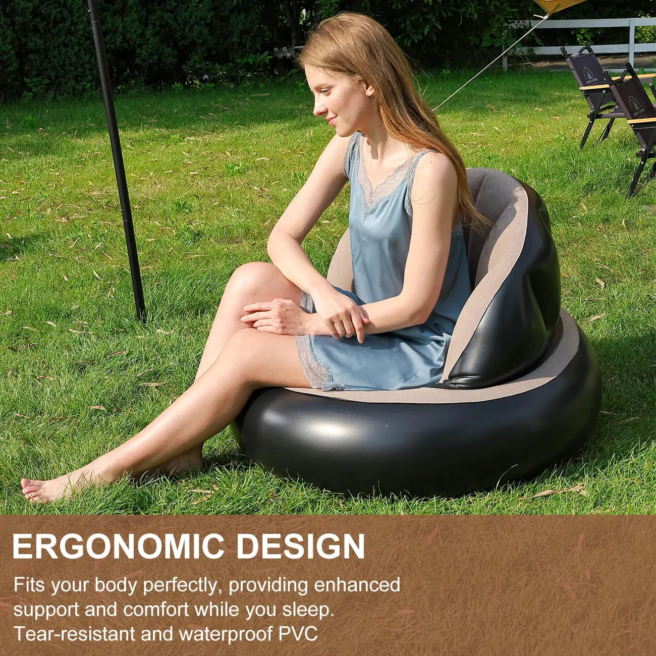 Inflatable Sofa | Thickened PVC | Foldable | Garden One-Seat from PriceLows™