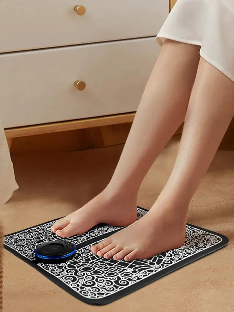 EMS Foot Booster Foot Circulation Massager 8 Modes USB Rechargeable Leg Muscle Stimulator Remote Control for Relax Feet and Legs from PriceLows™