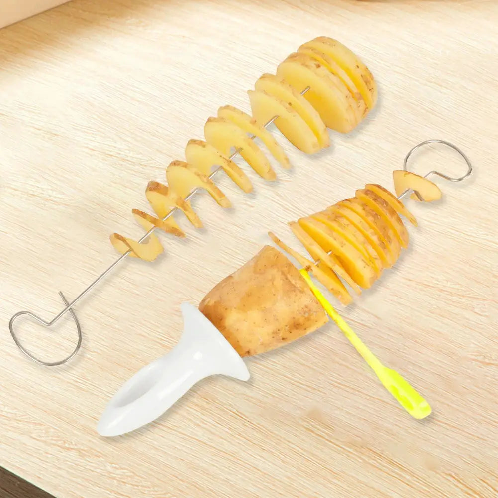 Tornado Potato Slicer with 4 Stainless Steel Sticks Spiralizer Chips Maker Manual Twisted Potato Slicer Kitchen Gadgets from PriceLows™