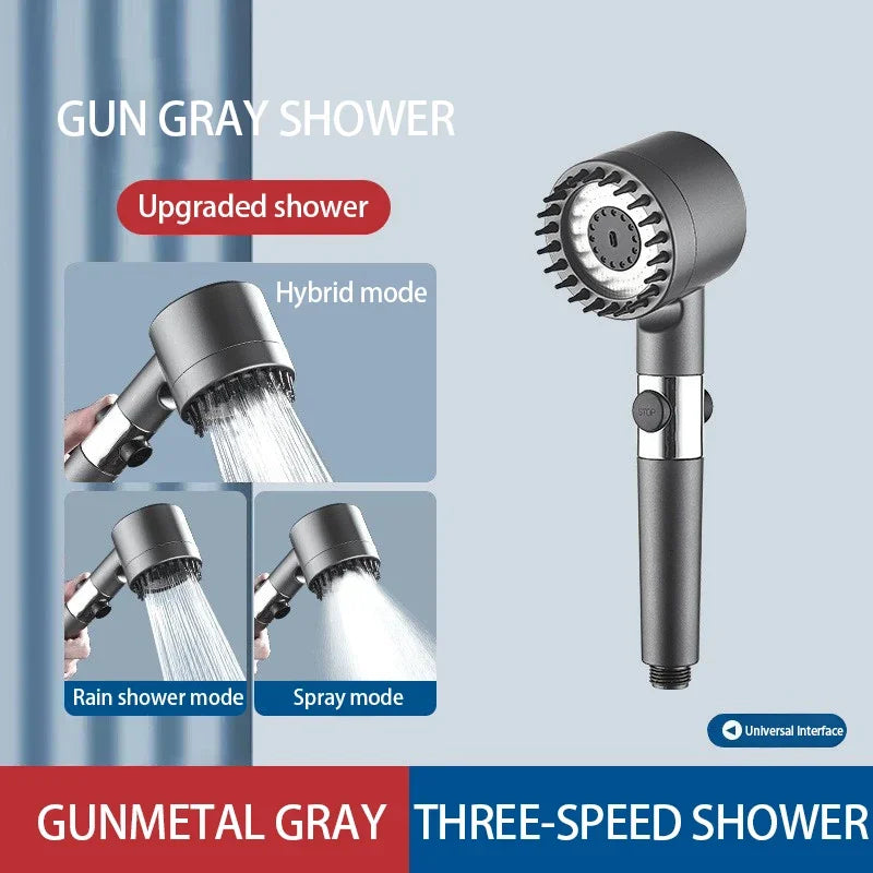 Shower Head | High Pressure | 3 Mode Spray | ABS Plastic Hand Held