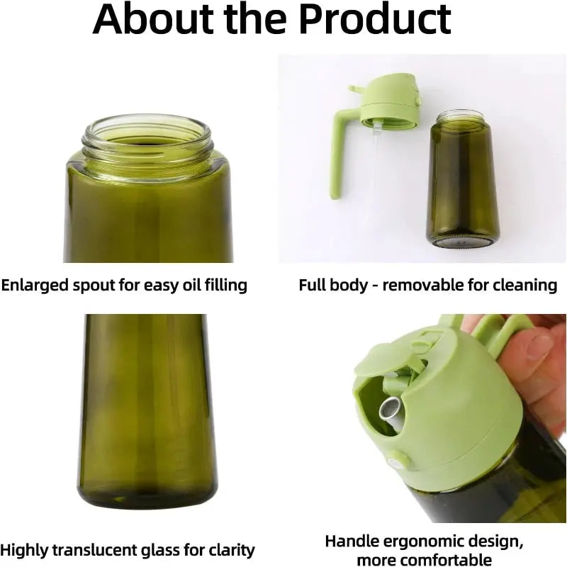 Olive Oil Dispenser Plastic Bottle for Kitchen Gadgets Air Fryer Accessories Olive Oil Sprayer Cooking Light-Blocking Dark Green from PriceLows™