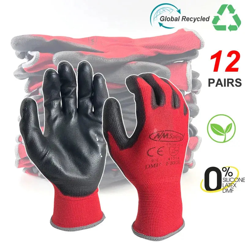 1 Pairs Work Gloves For PU Palm Coating Safety Protective Glove Nitrile Professional Safety Suppliers from PriceLows™