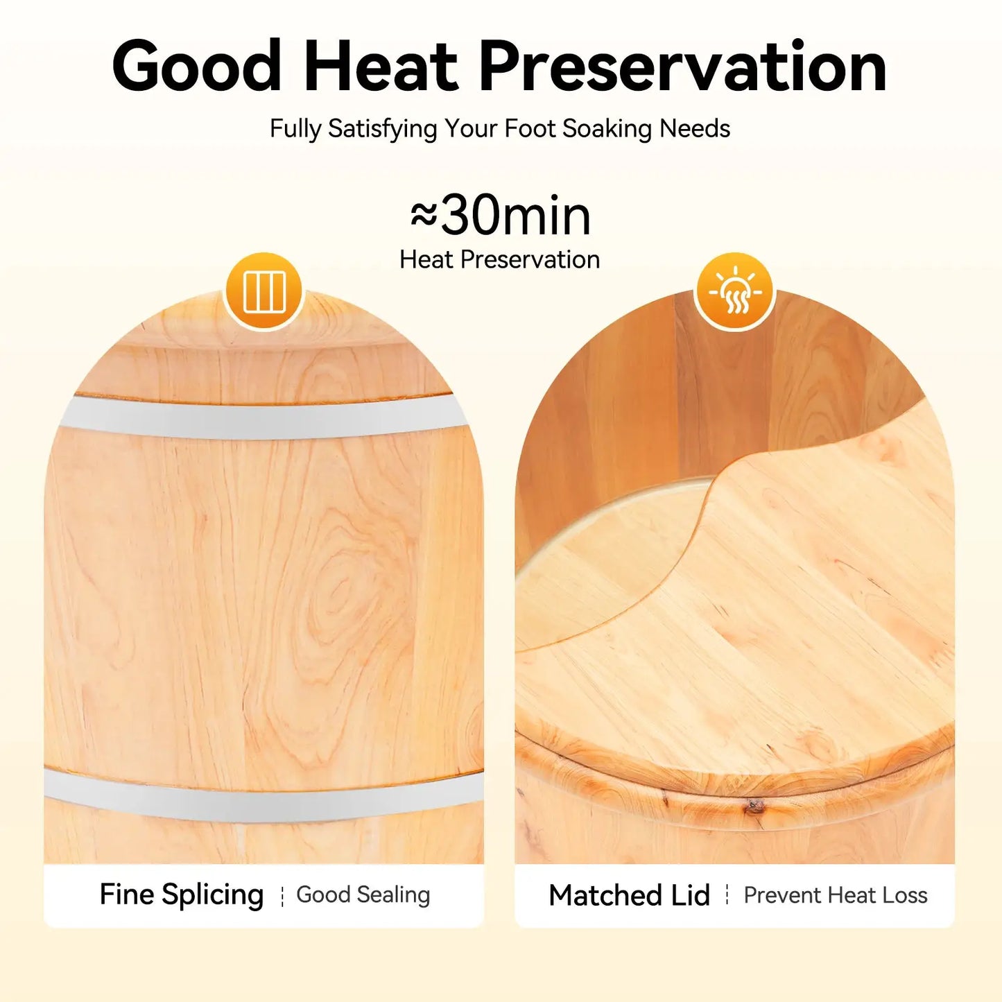 Free Standing Cedar Wood Foot Bath Massager | 12.2 Inch Diameter