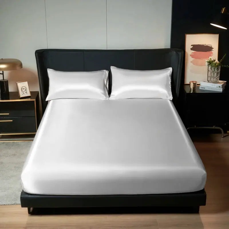 Satin Fitted Sheet | Solid Color | Elastic Band | Twin To King