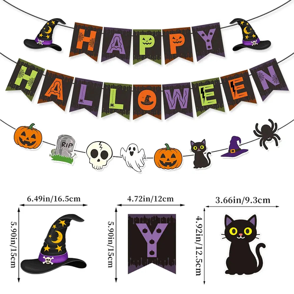 Halloween Decor Set | Paper Material | Hanging Items | Assorted Designs
