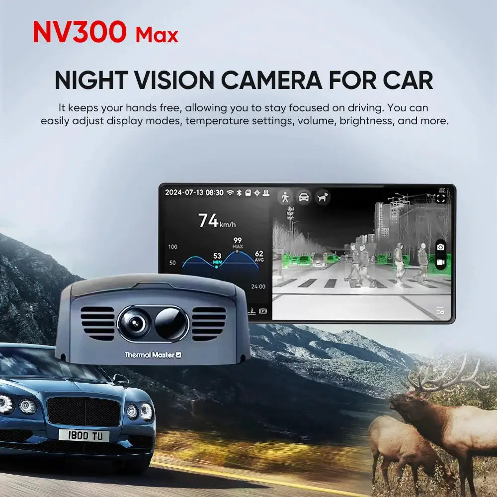 3 Vsion Night Vision Camera for Car 6.4" Screen 512x384 Thermal Imaging Camera Voice Control Video Record,WIFI Support from PriceLows™