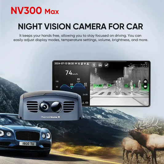 3 Vsion Night Vision Camera for Car 6.4" Screen 512x384 Thermal Imaging Camera Voice Control Video Record,WIFI Support from PriceLows™