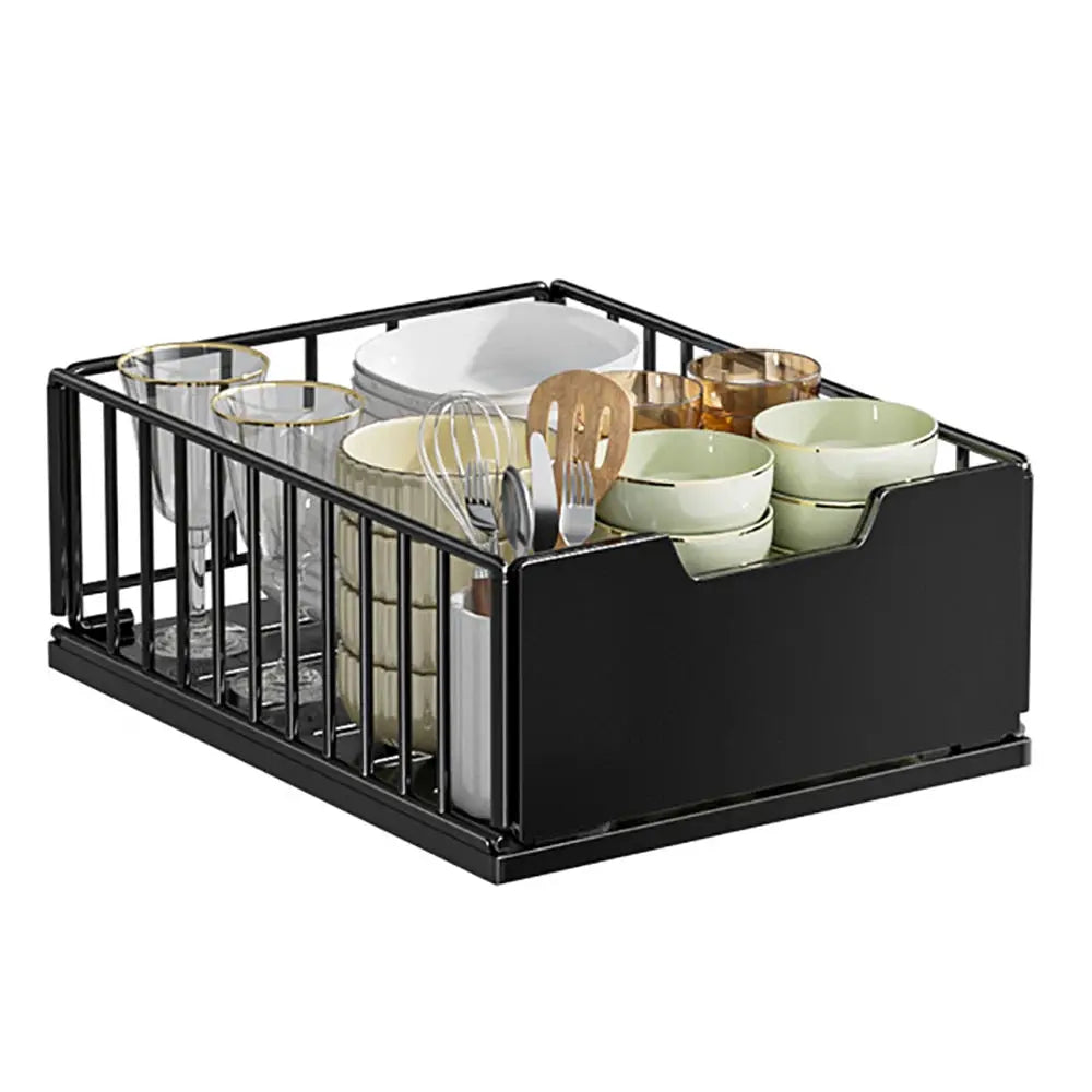 Pull Out Cabinet Organizer, Carbon Steel Foldable Slide Out Drawers Storage Rack For Kitchen Cabinets Bathroom Cabinet Organizer from PriceLows™