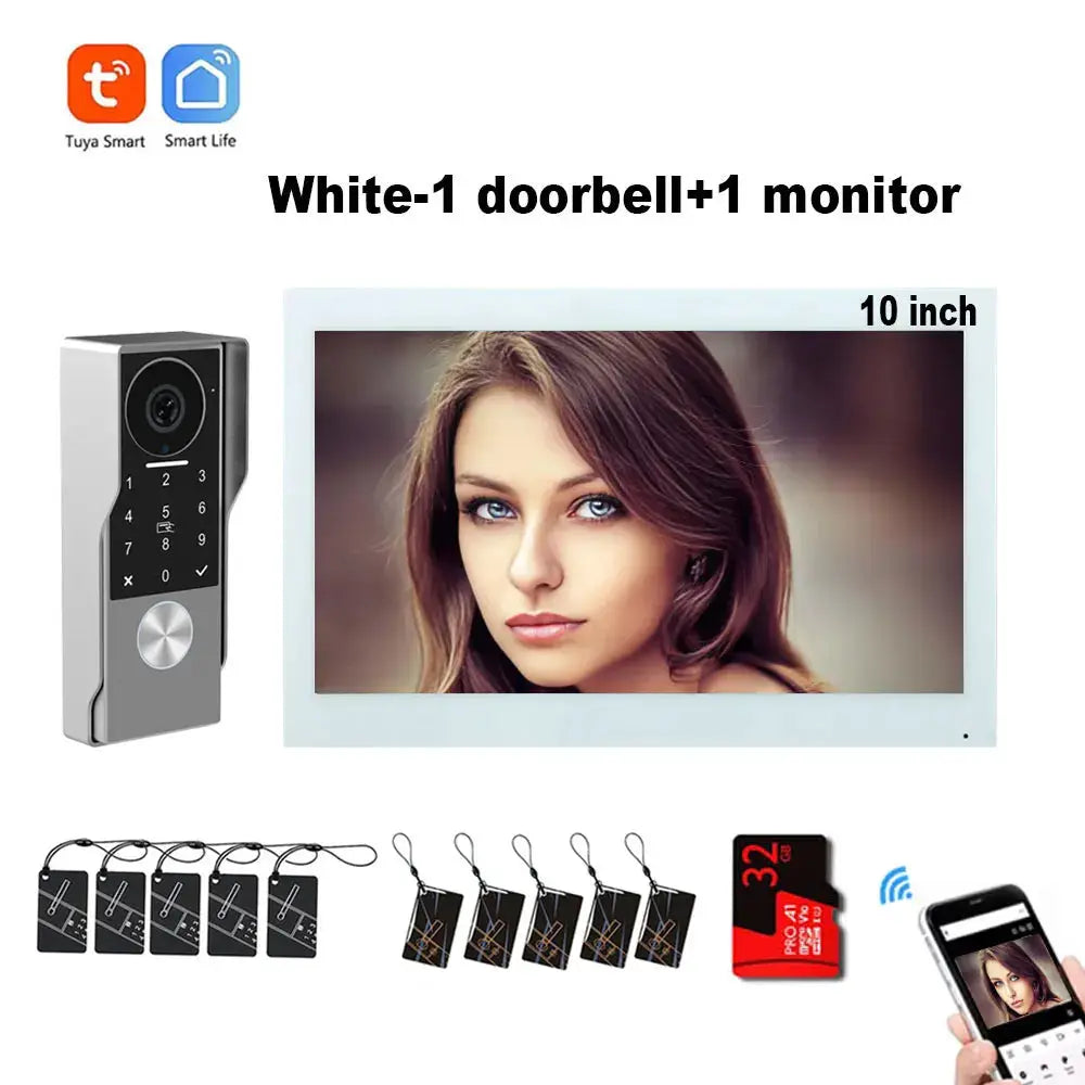 Smart Video Intercom Doorbell | 1080P Camera | 10 Inch Touchscreen | 5G Wifi