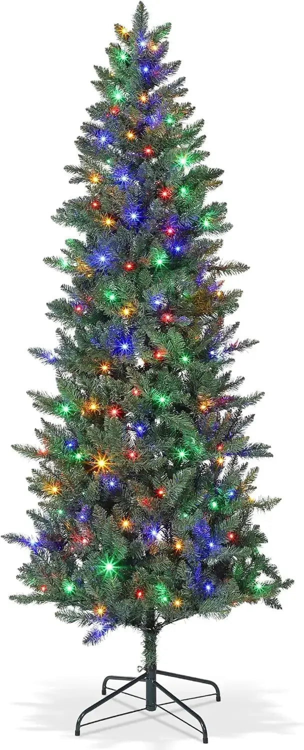 Artificial Pencil Tree | Pre Lit With 120 Warm Lights | 9 Height Levels | Up To 9 Feet