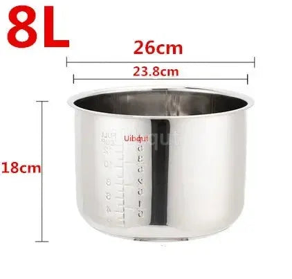 Rice Cooker Inner Pot | 304 Stainless Steel | Nonstick | Universal Fit