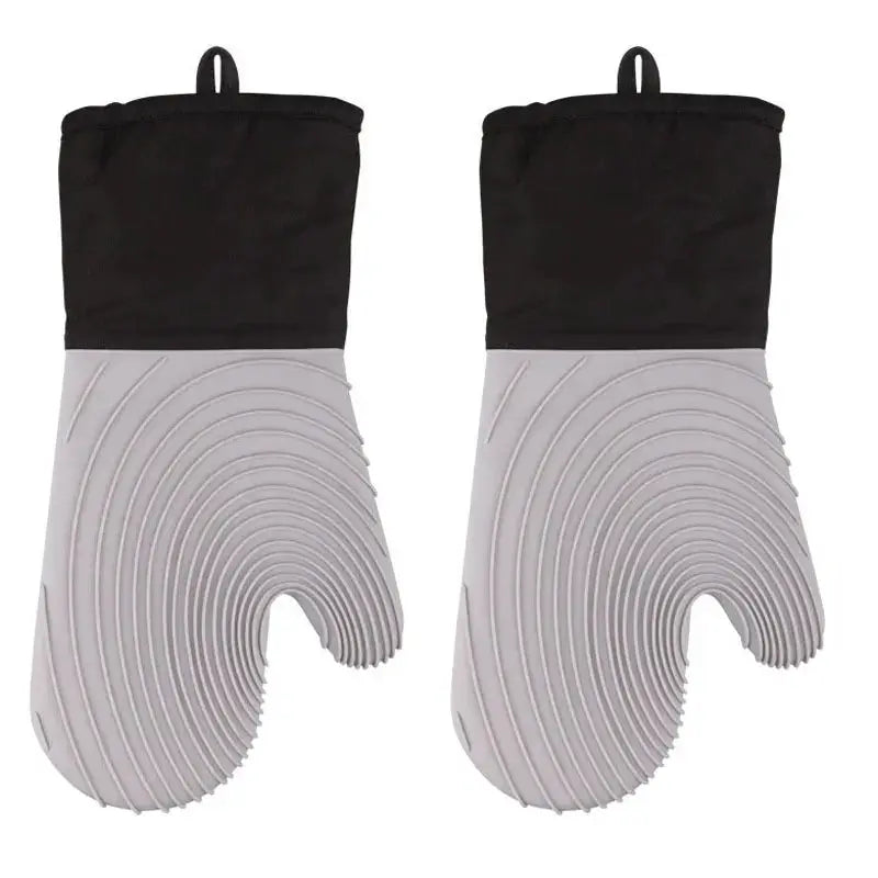 Silicone Oven Mitts | Slip Resistant | Waterproof, Soft Polyester Lining | Set