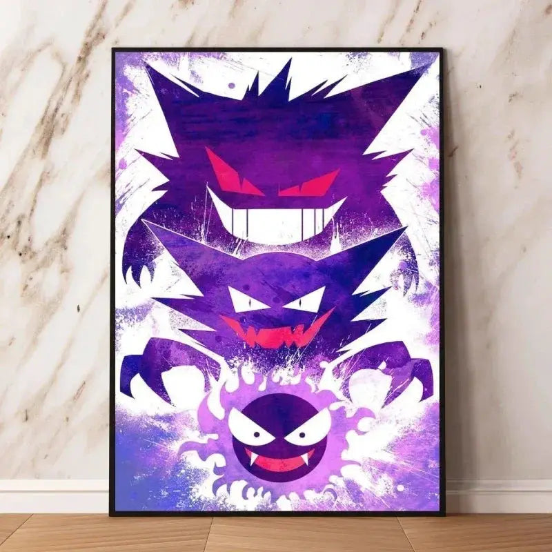 Cartoon Anime Pokemon Gengar Character Poster Print Kids Room Bedroom Decoration Painting Children's Holiday Gifts Classic from PriceLows™