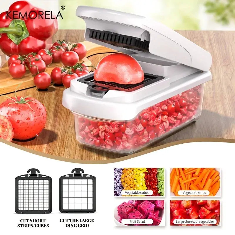 Vegetable Chopper | Stainless Steel Blades | With Container | 14 In 1