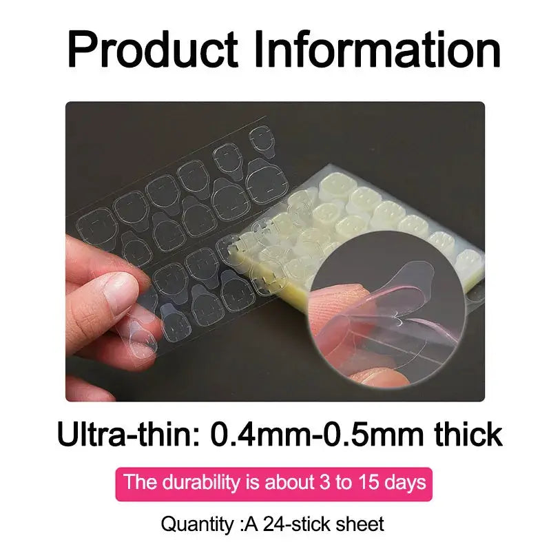New 600PCS Double Sided Glue Nail Sticker Nail Art Sticker Nail Stickers Self-adhesive Jelly False Nails Tips GDJ01 from PriceLows™