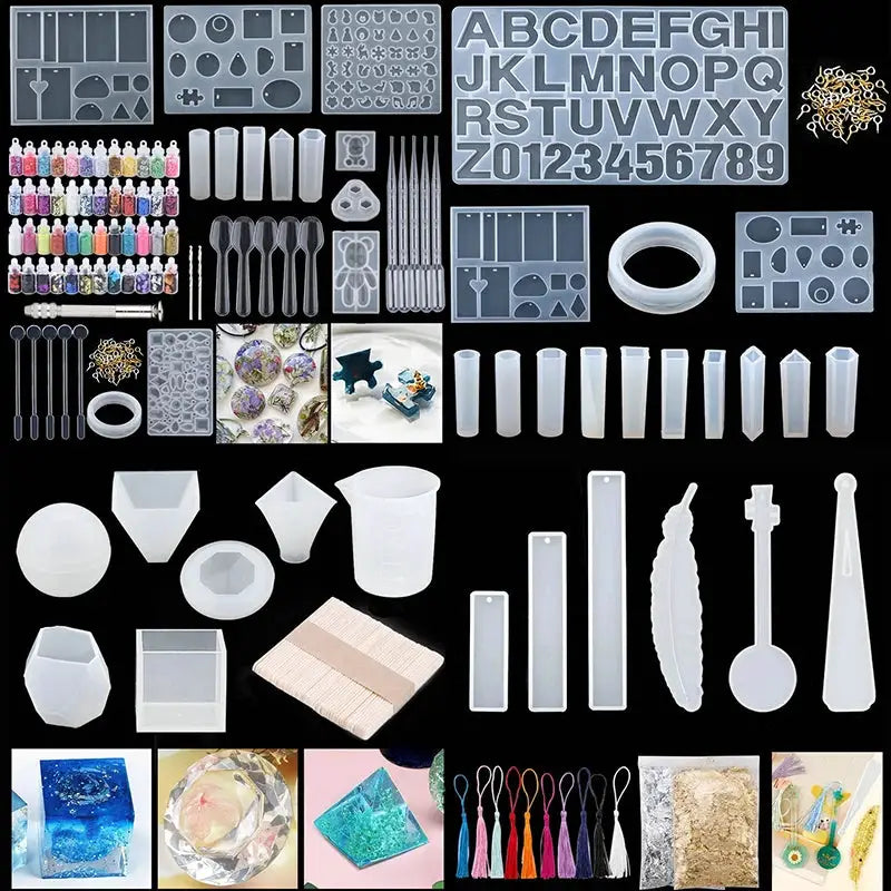 Resin Jewelry Making Kit | Dried Flowers Foil Earring Necklaces