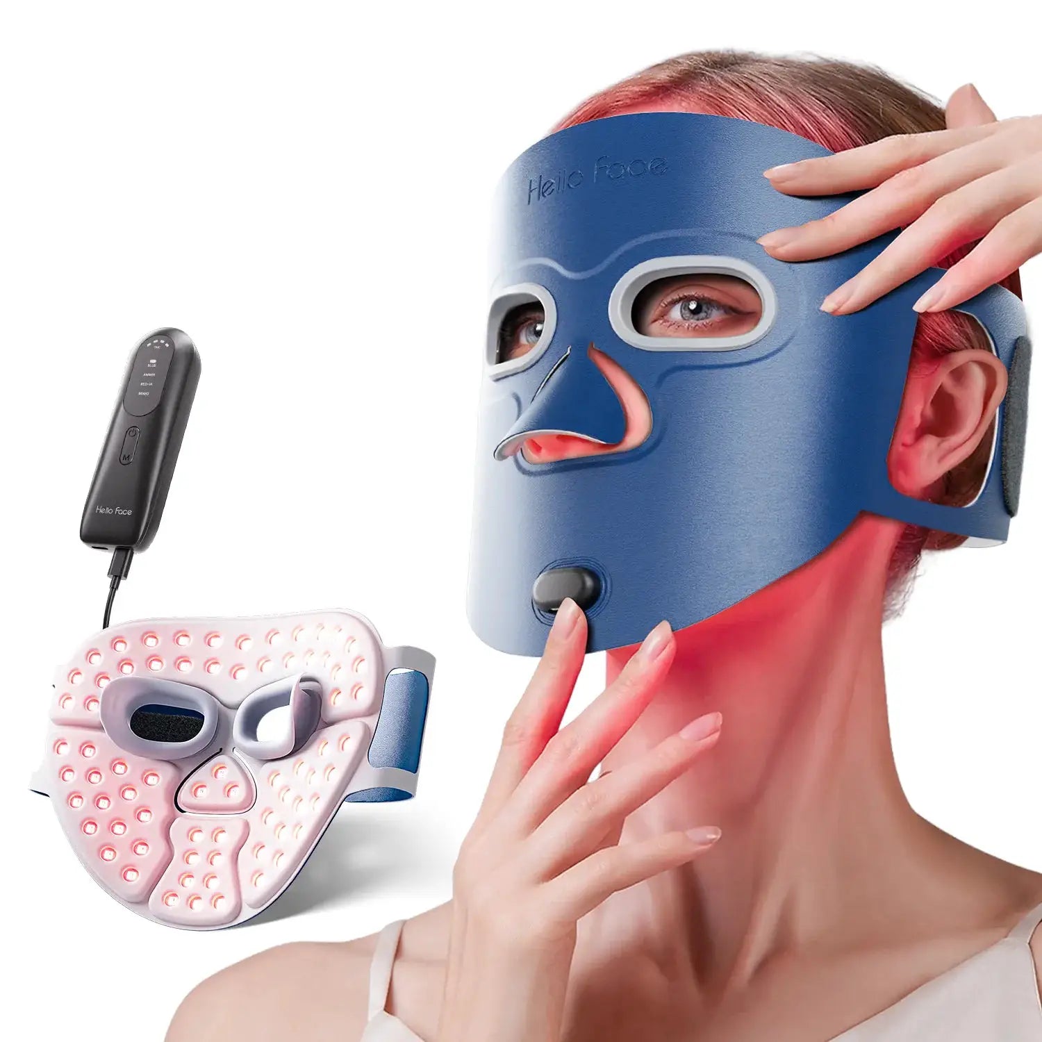 Red Light Therapy for Face Wireless Face Mask Light Therapy 850nm Infrared & Red Light Masks 3000mAh Rechargeable ,3D Facial Fit from PriceLows™