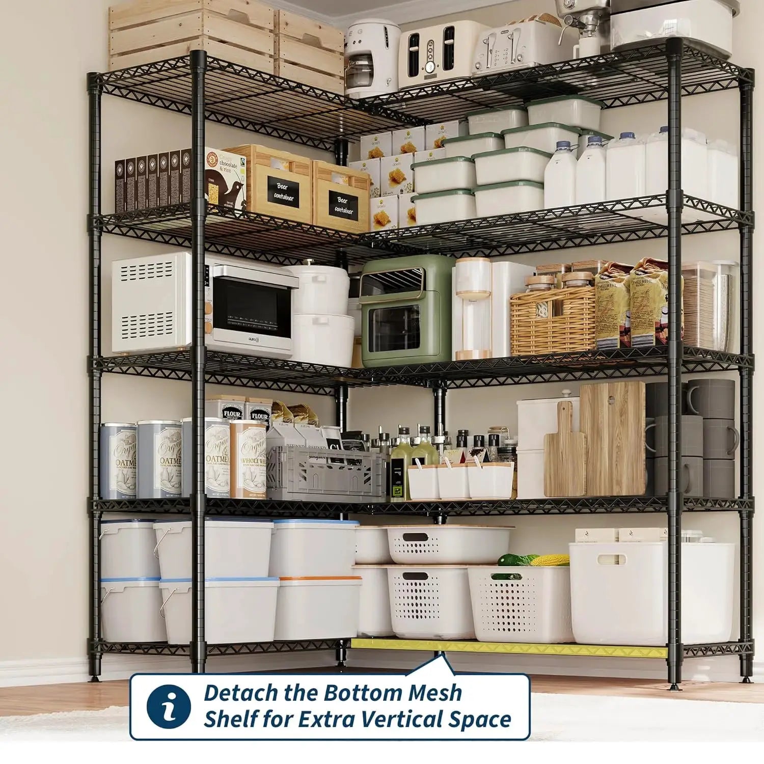 Heavy Duty Storage Shelves 4/5 Tiers Metal Shelving Unit Adjustable Organization Pantry Shelves for Kitchen Garage Commercial from PriceLows™