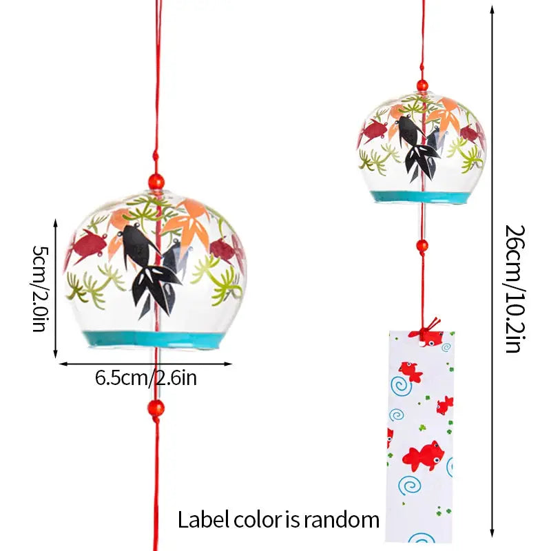 Japanese Sakura Glass Wind Chime Cherry Blossom Wind Bell Korean Kawaii Room Decor Hanging Decor Wind Chimes Outdoor 후우링 from PriceLows™
