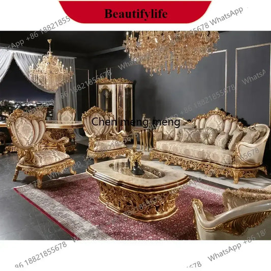 M138Turkey Middle East Luxury Antique Royal Hand Carved Sofa Set Living Room Furniture Set from PriceLows™