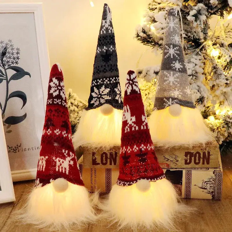 Christmas Elf Gnome | Internal LED Light | Soft Plush Body | 20Cm 30Cm Size