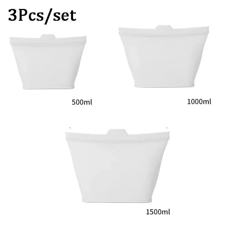 Reusable Silicone Food Storage Bags | Stand Up Zip | Dishwasher Safe | One Size