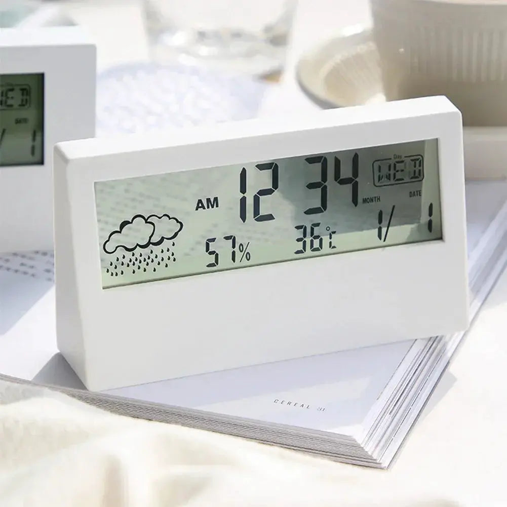 LED Thermometer Thermo-Hygrometer Multifunction Electronic Temperature Humidity Meter Weather Station For Home With Alarm Clock from PriceLows™