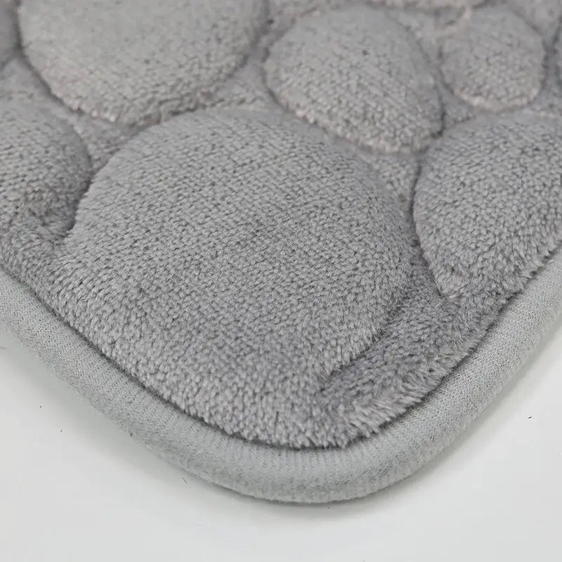 1 Set of Solid Color Simple Bathroom Water-absorbing and Non-slip Floor Mat Stone Pattern, Comfortable and Soft, Three-piece Set from PriceLows™