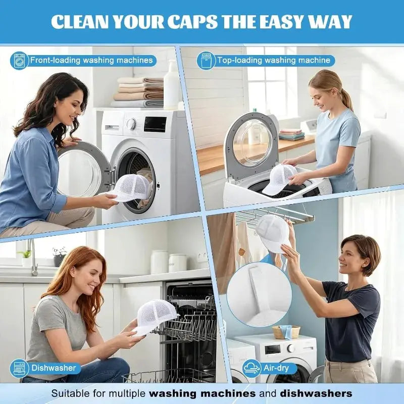 Hat Washing Cage | 2 Layer Poly Mesh | Anti Deformation | Machine Washable