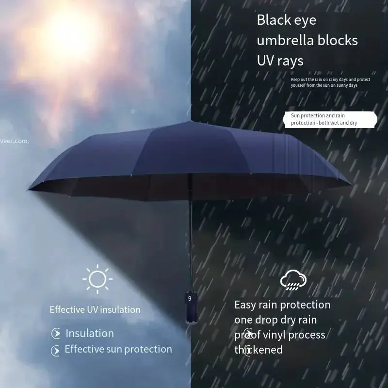 Automatic Folding Umbrella | LED Flashlight | Windproof | Three Fold